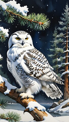 Fototapeta premium owl on a branch