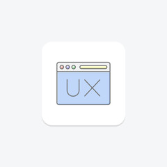 UX Design icon, design, user, experience, interface lineal color icon, editable vector icon, pixel perfect, illustrator ai file