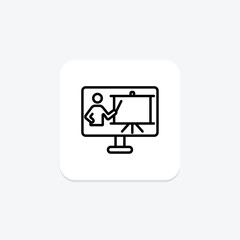 Obraz premium Education Technology icon, technology, reading, corner, study line icon, editable vector icon, pixel perfect, illustrator ai file