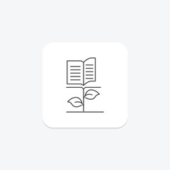 Knowledge Growth icon, growth, academic, excellence, learning thinline icon, editable vector icon, pixel perfect, illustrator ai file