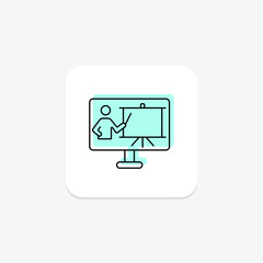 Education Technology icon, technology, reading, corner, study color shadow thinline icon, editable vector icon, pixel perfect, illustrator ai file