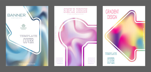 A set of colorful gradients. Cover template, brochure, catalog and creative design idea