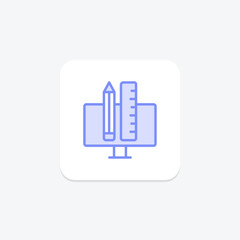 Educational Tools icon, tools, classroom, genius, creative duotone line icon, editable vector icon, pixel perfect, illustrator ai file