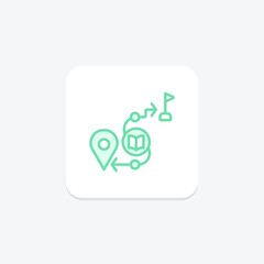 Educational Journey icon, journey, brainstorming, session, school duotone line icon, editable vector icon, pixel perfect, illustrator ai file