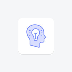 Creative Thinking icon, thinking, education, technology, reading duotone line icon, editable vector icon, pixel perfect, illustrator ai file