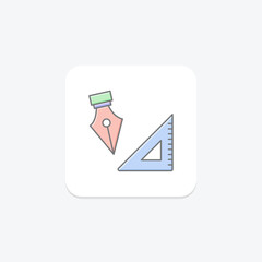Obraz premium School Supplies icon, supplies, elearning, education, icon lineal color icon, editable vector icon, pixel perfect, illustrator ai file