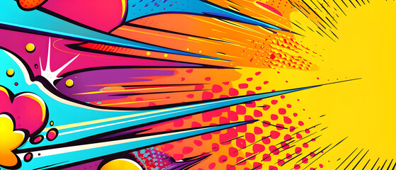 comic abstract pop art background with thunder illustration.