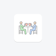 Fototapeta premium Student Life icon, life, school, college, university lineal color icon, editable vector icon, pixel perfect, illustrator ai file