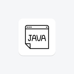 Java icon, programming, language, development, object-oriented line icon, editable vector icon, pixel perfect, illustrator ai file