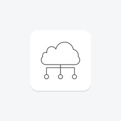 Server icon, computer, hardware, software, network thinline icon, editable vector icon, pixel perfect, illustrator ai file