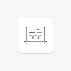 CSS Framework icon, css, framework, frontend, design thinline icon, editable vector icon, pixel perfect, illustrator ai file