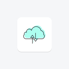 Hosting icon, web, service, provider, server color shadow thinline icon, editable vector icon, pixel perfect, illustrator ai file