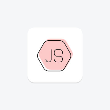 Node js icon, javascript, runtime, backend, server-side color shadow thinline icon, editable vector icon, pixel perfect, illustrator ai file