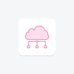 Obraz premium Server icon, computer, hardware, software, network duotone line icon, editable vector icon, pixel perfect, illustrator ai file
