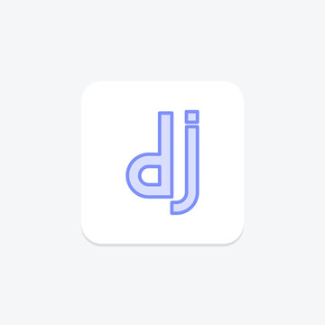 Django icon, python, framework, backend, server-side duotone line icon, editable vector icon, pixel perfect, illustrator ai file