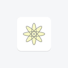 React icon, javascript, library, frontend, ui lineal color icon, editable vector icon, pixel perfect, illustrator ai file
