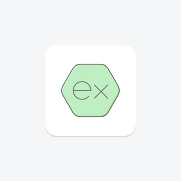 Express js icon, javascript, framework, backend, server-side lineal color icon, editable vector icon, pixel perfect, illustrator ai file