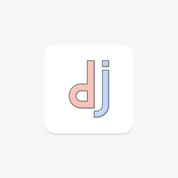 Django icon, python, framework, backend, server-side lineal color icon, editable vector icon, pixel perfect, illustrator ai file