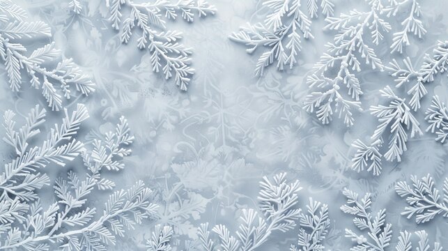 Frost patterns on a light grey background for winter themes