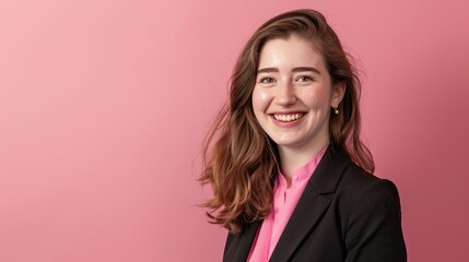 Young transgender woman, business portrait profile.