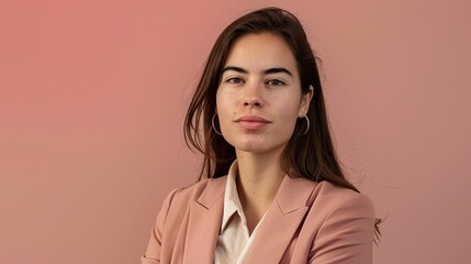 Young transgender woman, business portrait profile.