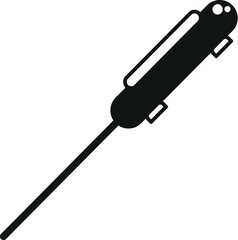 Metal fishing rod icon simple vector. Icy season day. Polar camping outdoor