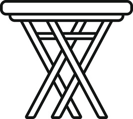 Ice fishing backless chair icon outline vector. Sport polar activity. Festival nature