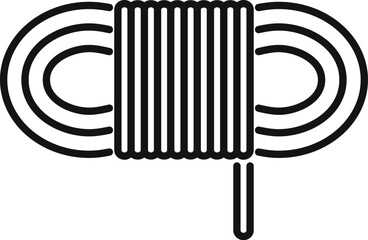 Ice fishing season icon outline vector. Sport bait activity. Fisher event festival