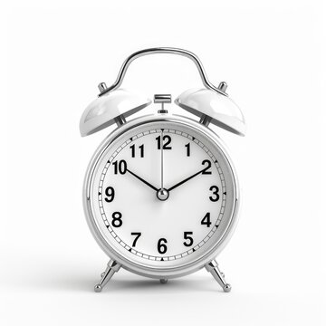Retro alarm clock bell on white background  