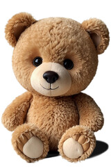Cute teddy bear, isolated on a transparent background. AI generative