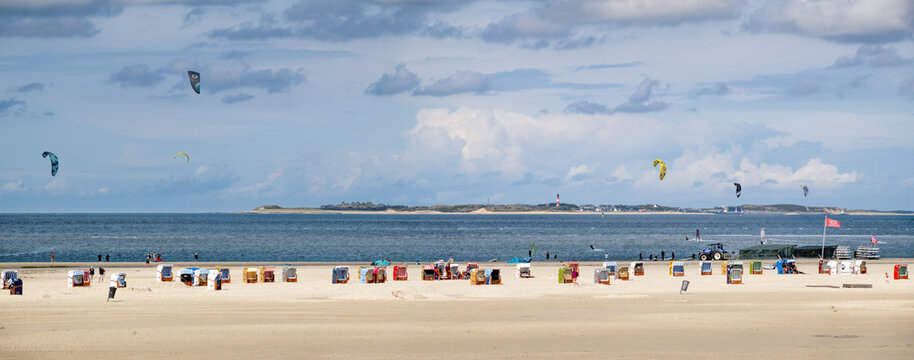 Kniepsand beach in Norddorf, Amrum island, North Frisia, Schleswig-Holstein, Germany