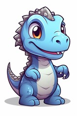 Cartoon dinosaur cute vector sticker art