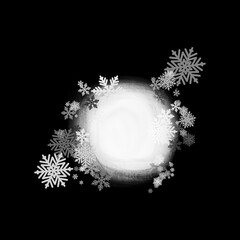 Artistic winter, Christmas mask. Basis element for design on black background universal use
