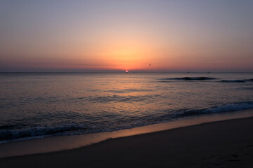 View of the sunrise at Gyeongpo Beach in Gangneung