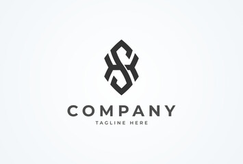 Letter HS or SH Logo. monogram logo design combination of letters H and S. Flat Vector Logo Design Template element. vector illustration