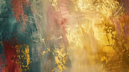 Painting background golden brushstrokes. Abstract, nostalgic.