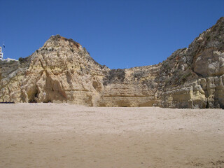 Cliff at the atlantic coast of Praia da Rocha beach, Sagres, Algarve, Portugal
