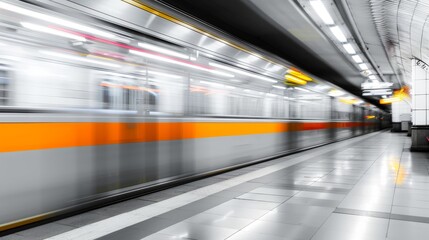 Obraz premium Subway train station motion blur background