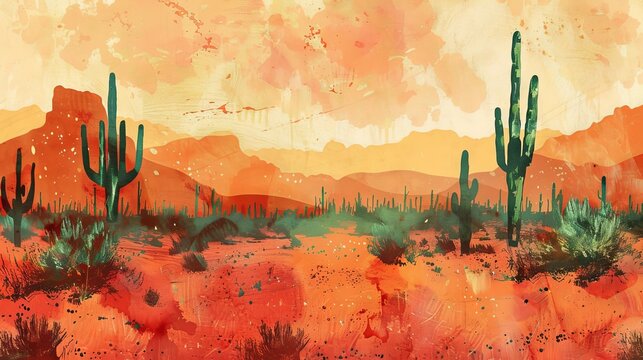 Rust red and cactus green rugged desert adventure theme