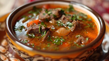 chorba soup with lamb and vegetables