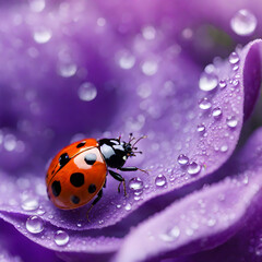 Ladybug on a purple flower