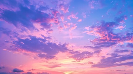 Fototapeta na wymiar Royal blue and sunset pink majestic evening sky