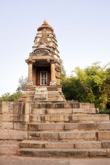 Reise durch Indien. Khajuraho in Bundesstaat Madhya Pradesh. Tempelanlagen