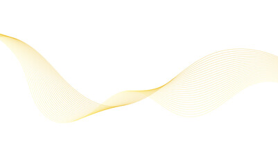 Luxury yellow golden wavy curve lines background. Digital futuristic technology concept. Gradient banner background.  Science, banner, business, poster, template, music background.