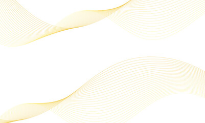 Luxury yellow golden wavy curve lines background. Digital futuristic technology concept. Gradient banner background.  Science, banner, business, poster, template, music background.