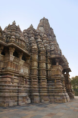 Reise durch Indien. Khajuraho in Bundesstaat Madhya Pradesh. Tempelanlagen