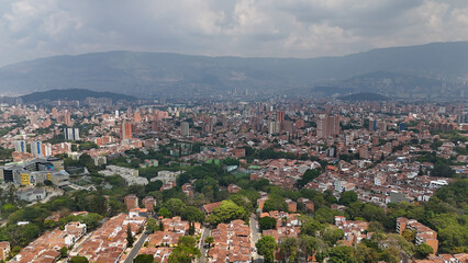 Drone aerial images of Comuna 13 Medellin San Javier Colombia Medellín Antioquia province City of Eternal Spring