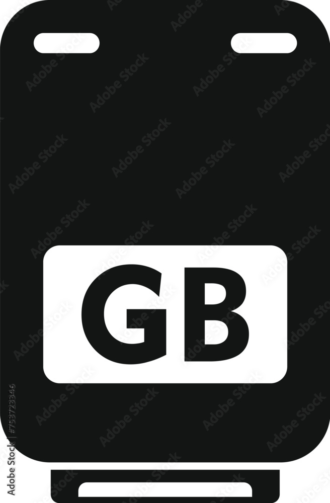 Poster ssd gb solid shutter icon simple vector. machine server. equipment device disk