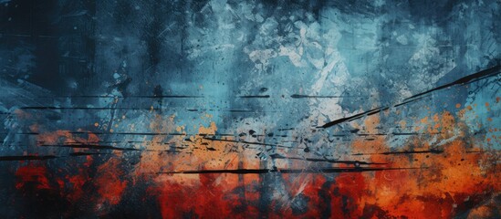 Abstract Texture with Dry Brush Strokes and Scribbled Grunge Motif