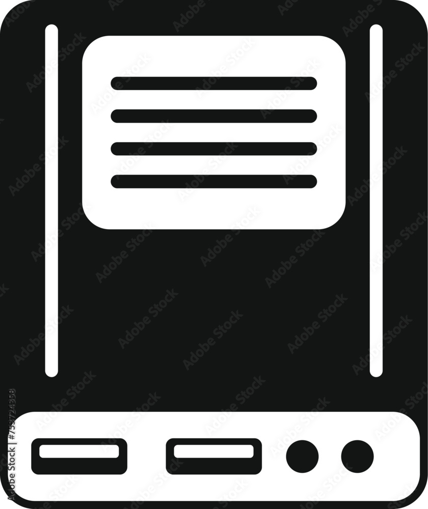 Poster data memory board icon simple vector. storage solid usb. hardware backup